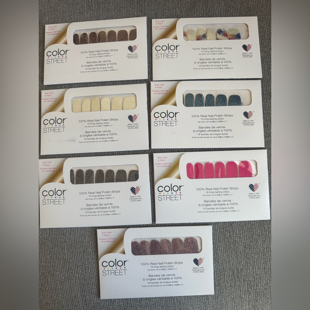 Color Street Nail Polish Strips - 7 Glitter Sets